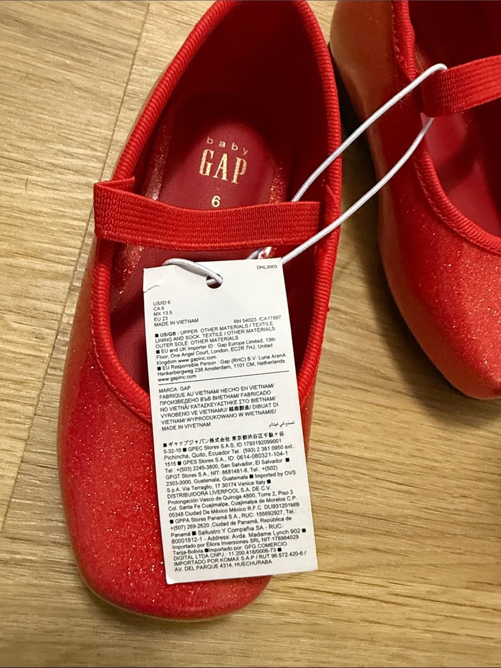 GAP Girls Red Glitter Mary Jane Flats
